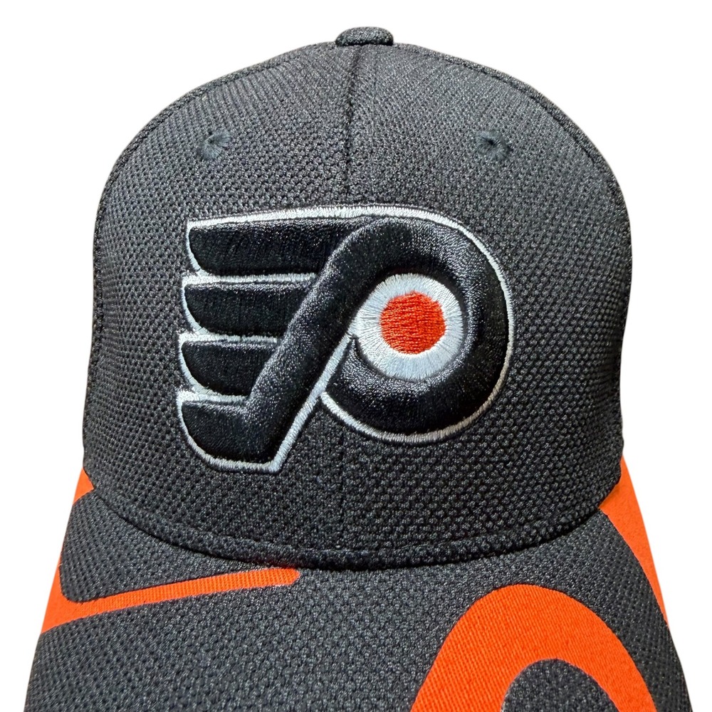 Reebok Philadelphia Flyers Hat Youth OSFM Black Orange NHL Center Ice Mesh Cap